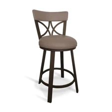 Tempo Furniture Bradley Stool Sun Bronze & Coffee Polyurethane