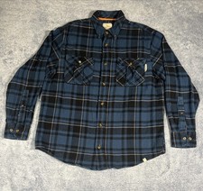 Field  Stream Long Sleeve Flannel Shirt Men's Large Blue Plaid Flap Pockets
