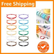 12-Piece Adjustable Christian Cross Bracelets for Kids Teens - Vibrant Colors