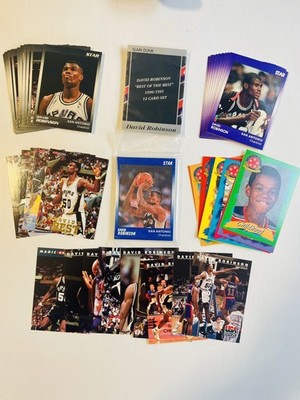 7 FULL SETS OF VINTAGE DAVID ROBINSON CARDS  - 71 TOTAL CARDS LOT HOF SPURS