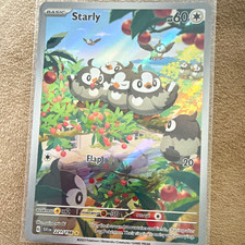 Pokemon TCG Starly 221/198 SV01 Scarlet & Violet Illustration Rare Holo 2023