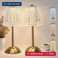 2 Pack Crystal Table Lamp, 5000mAh Rechargeable Battery Lamp with Touch Control,