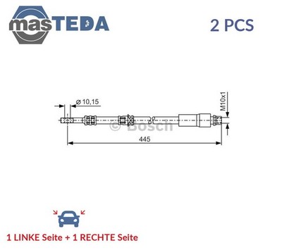 1 987 476 455 BREMSSCHLAUCH BREMSLEITUNG VORNE BOSCH 2PCS NEU OE QUALITÄT