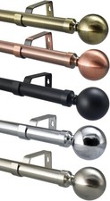 28mm Extendable Adjustable Curtain Pole Rod with Decorative Ball Finials –