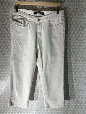 Damenjeans Evans UK 16 weich weiß Slim Fit Cropped Stretch Denim Hose