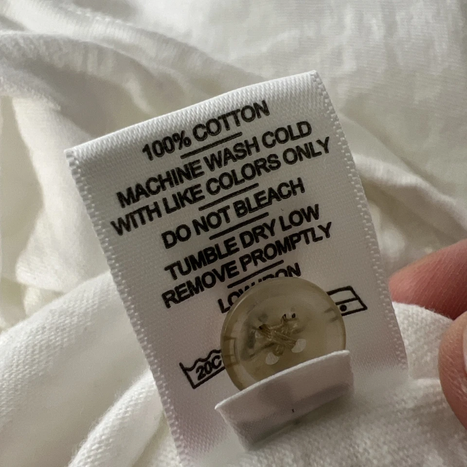 American Giant Shirt Men Medium White Long Sleeve Henley Solid Casual Tee - Image 4 of 4