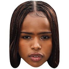 Shukria Hussain Brown Hair Celebrity Mask, Flat Card Face, Fancy Dress Mask