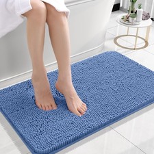OLANLY Small Bathroom Rugs 24x16, Soft Absorbent 24" X 16", Cornflower Blue