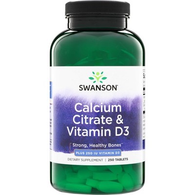 Swanson Calcium Citrate and Vitamin D 250 Tablets