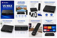 vSeeBox V6 MAX Android 14 TV Box 4GB 64GB 8K HDR WiFi6 Bluetooth5.0 Media Playe