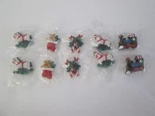 Vintage Lot of 10  Assorted Flat Back Christmas Craft Miniatures, New Lot No. 4