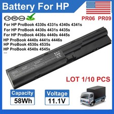   LOT PR06 PR09 Battery For HP ProBook 4430s 4530s 4535s 4540s 4545s 4435s 4440s