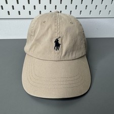 Polo Ralph Lauren Distressed Leather Strapback Adjustable Hat Cap Dad Men Beige