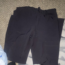UA Scrubs Unisex Medical Scrub Pants Black Solid Size M Drawstring Knit small