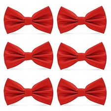 Men's Bowties Formal Satin Solid - 6/12 Pack Bow Ties Pre-tied 6pk-red