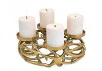 Adventskranz Aus Metall Gold Ø 30Cm Kerzenhalter Advent Weihnachts-Deko