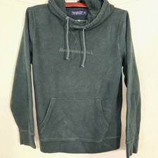 Abercrombie Fitch Soft A F Fleece Hoodie Dark Green Small Y2K Preppy Men Small