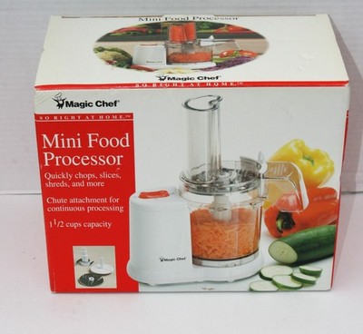 Magic Chef Mini Food Processor Compact 1-1/2C/12oz Capacity Chops Slices Shreads