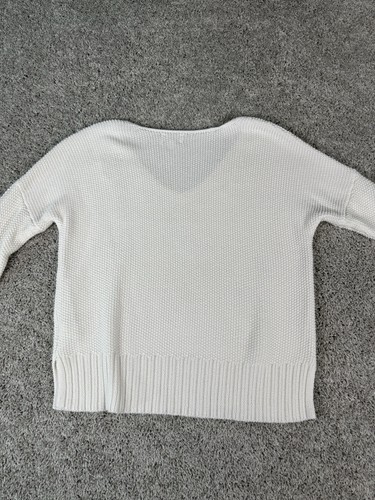 Lucky Brand Crotchet Slouchy V Neck Sweater Size Size Small White - Picture 8 of 14