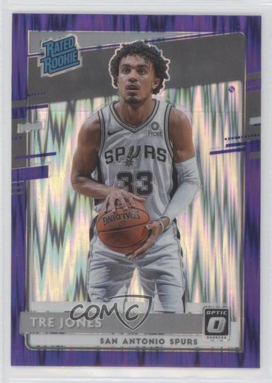 2020-21 Panini Donruss Optic Rated Rookie Purple Shock Prizm Tre Jones #188 0ba8