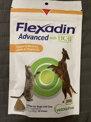 Vetoquinol Flexadin Advanced Dog Hip and Joint Supplement with 30 Chews H52