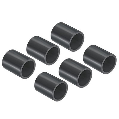 6x UPVC Rohrleitung Fitting 25mm 0.98'' Steckdose Gerade Adapter Anschluss Grau