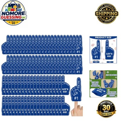 Lightweight Handheld Foam Fingers - 100 Navy Blue Cheer Props for All Sports