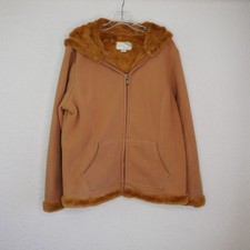 Green Tea Hooded Plush Fleece Jacket Women 2X...