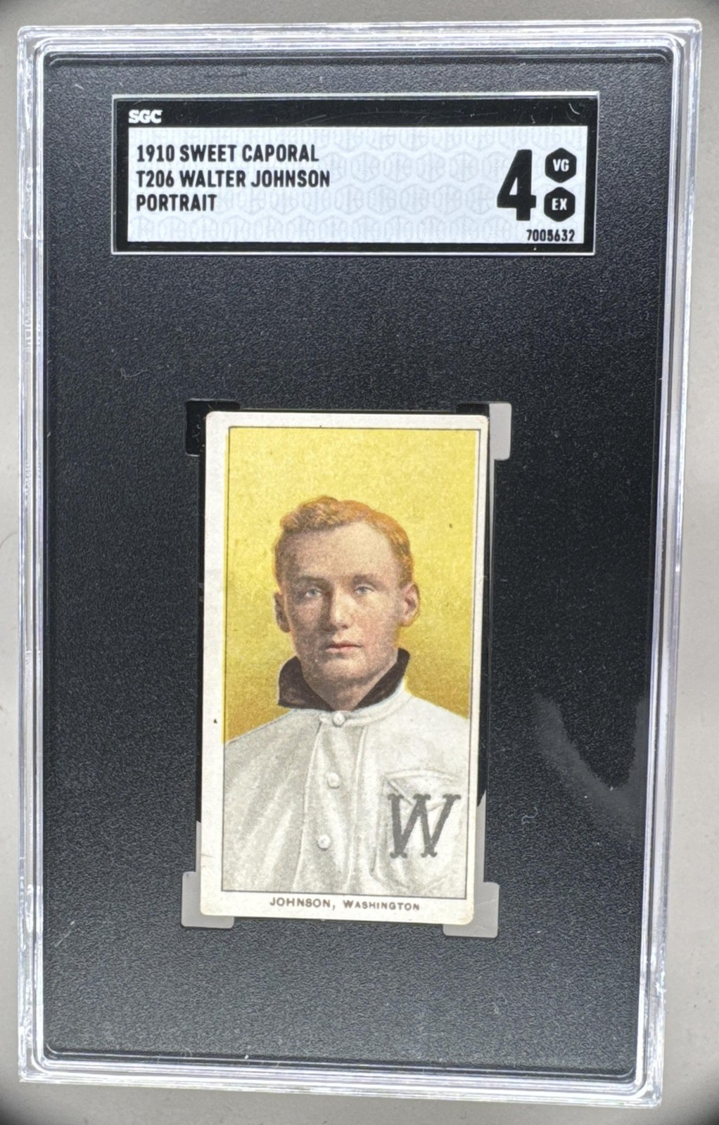 Walter Johnson 1910 Sweet Caporal T206 Portrait SGC 4