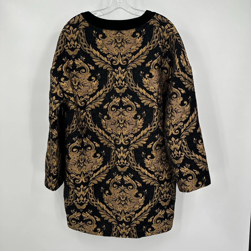 Бесконечная роза женское пальто размер L барокко парчи бархата отделки заявление куртка - Изображение 2 из 4