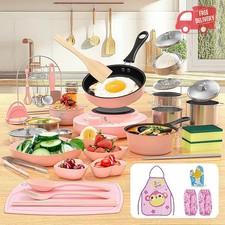 Kid Cooking Sets Real Mini Kitchen, Food Making for Beginner Children 8 9 10 11