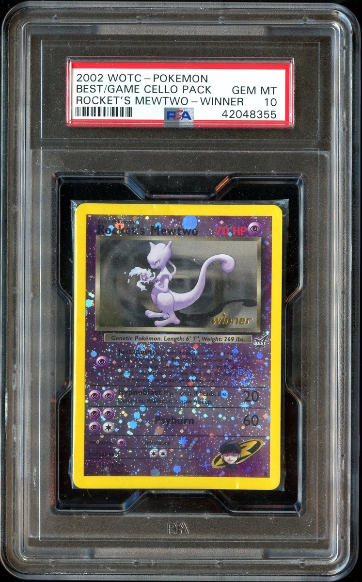PSA 10 GEM MT Rocket's Mewtwo 8 WINNER Best of Game SEALED Pack 8