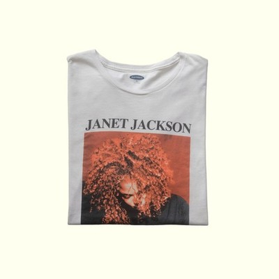 OLD NAVY JANET JACKSON VELVET ROPE TOUR MUSIC GRAPHIC WHITE T SHIRT 2020 SZ XL