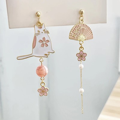 Gold Tone Animal Drop Earrings Women Asymmetric Geometric Cute Jewelry