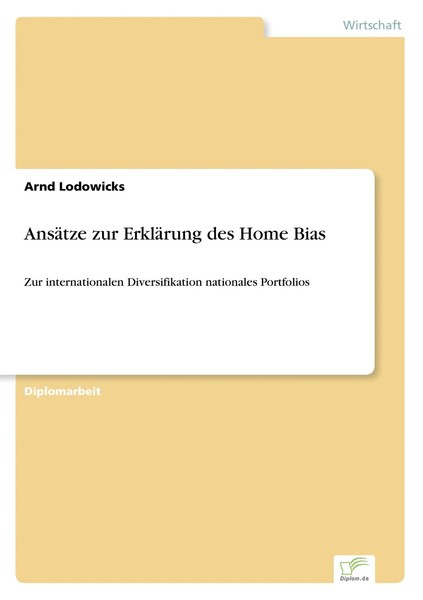 Arnd Lodowicks | AnsäTze Zur ErkläRung Des Home Bias | Taschenbuch | Deutsch-image