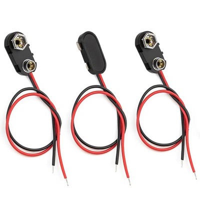 California JOS 3 Pack 9V Battery Clip Connector Hard Shell for Arduino...