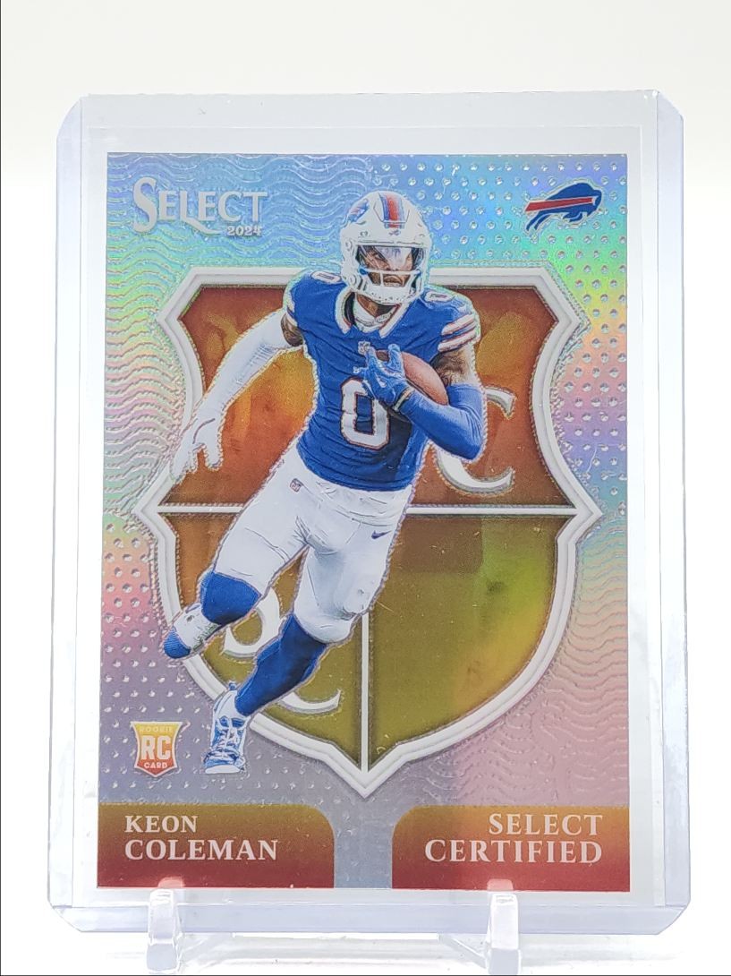 KEON COLEMAN 2024 SELECT CERTIFIED ROOKIE SILVER PRIZM BILLS RC Q0856