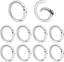 10 Pack Spring O Rings Round Carabiner Clip Key Ring Buckle Zinc Alloy Round Spr