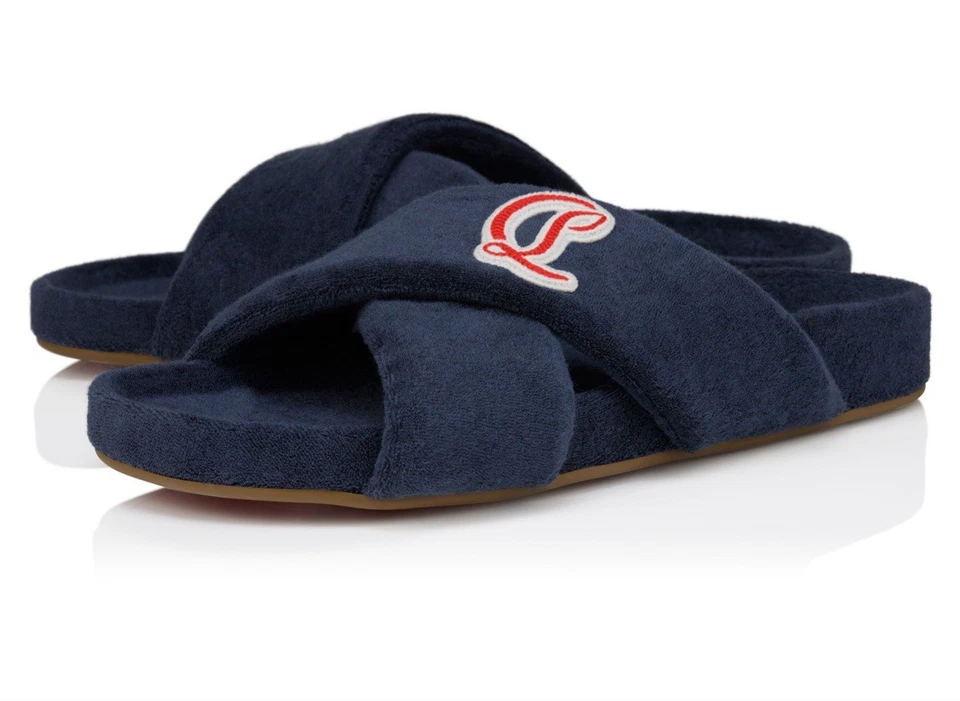 Christian Louboutin Bizzu Mules Esponja Marina Hombres Zapatillas Sandalias Deslizables EE. UU. 10