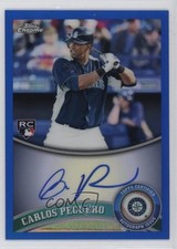 2011 Topps Chrome Rookie Auto Blue Refractor /199 Carlos Peguero #219 Auto 0yq9