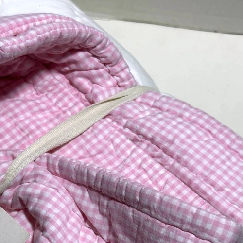 Pottery Barn Kids Brown Butterfly Pink Gingham Trim Alexa Twin Quilt New - Image 4 of 4