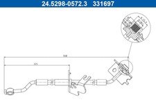 Bremsschlauch ATE 24.5298-0572.3 für HYUNDAI TUCSON TL TLE ix35 LM EL ELH SUV 4