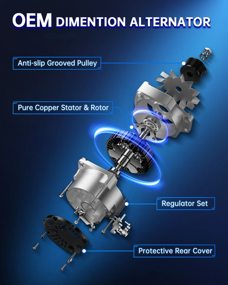 For 2000 2001 2002 2003 Toyota Echo Alternator 13896N 2706021010 13896 70A 12V Foto 2 de 4