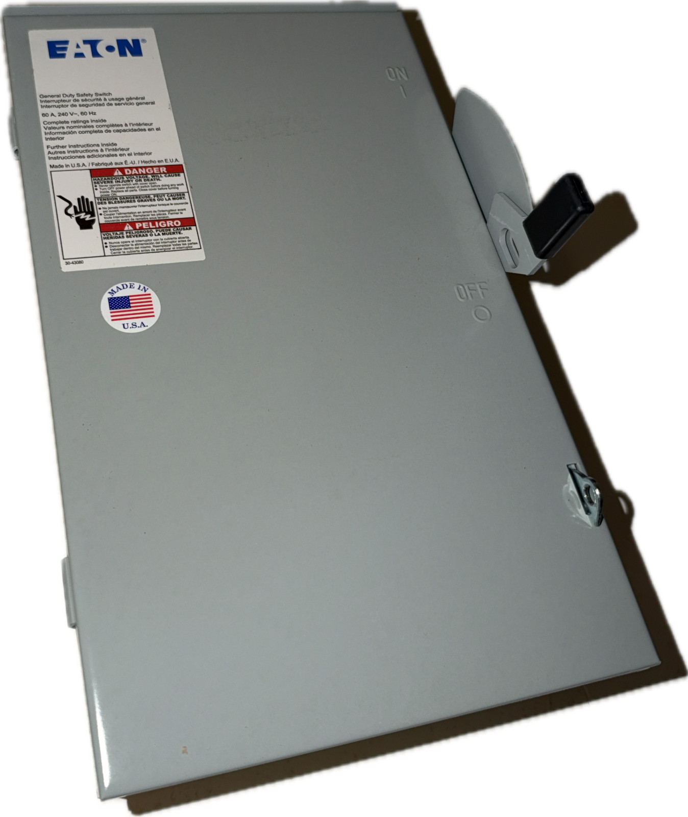 Eaton DG222URB 60A 240V 2-Pole Non-Fusible Safety Switch NEMA 3R