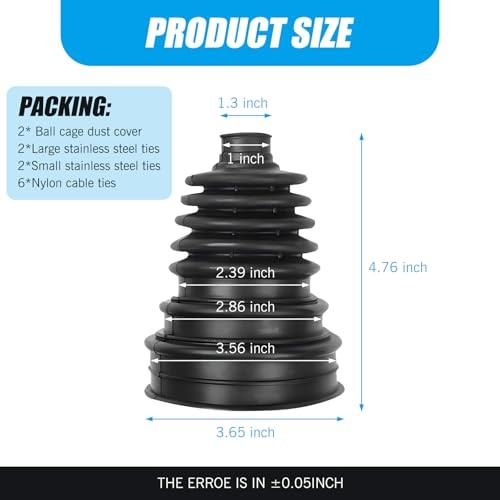 2 PCS CV Axle Boot, Leak Proof Wear Resistant Bushing, Noopening