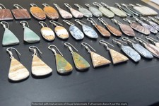 Agate & Jasper Gemstone Earrings 10pcs Wholesale Lots 925 Silver Plated Jewelry