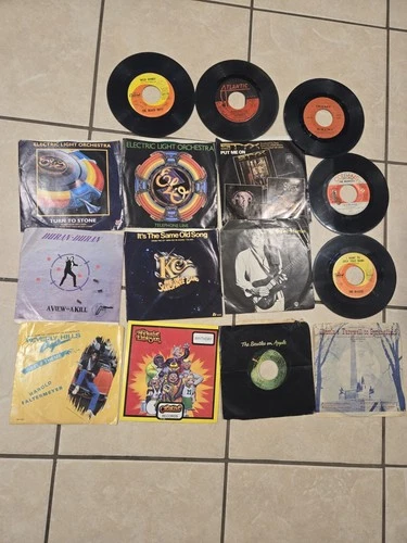 45 Record Vinyl LP LOT RockaFire Explosion Rare Styx Beatles ELO Duran Led Zepp