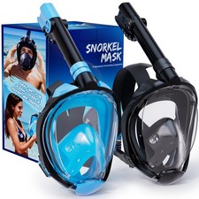 Full Face Snorkel Mask Adult Dry Top 180 Panoramic Foldable Camera Mount Anti Fo