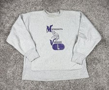 Vintage 80s Sz Large Champion Reverse Weave Warmup Sweatshirt Minnesota Vikings