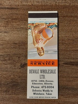 Vtg. Devale Wholesale Ltd., Edmonton, Alberta Matchcover #2 (XX4)